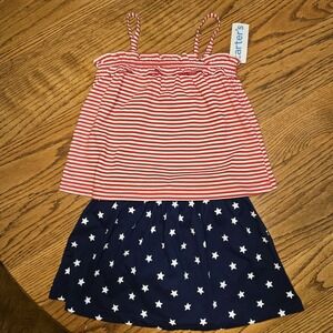 NWT Carter's Girl 4th of July Americana Tank Top & Skort Stars & Stripes Size 4